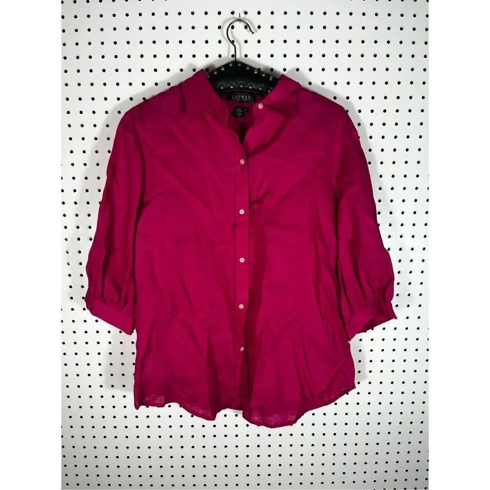 Lauren Ralph Lauren button down linen shirt size XL